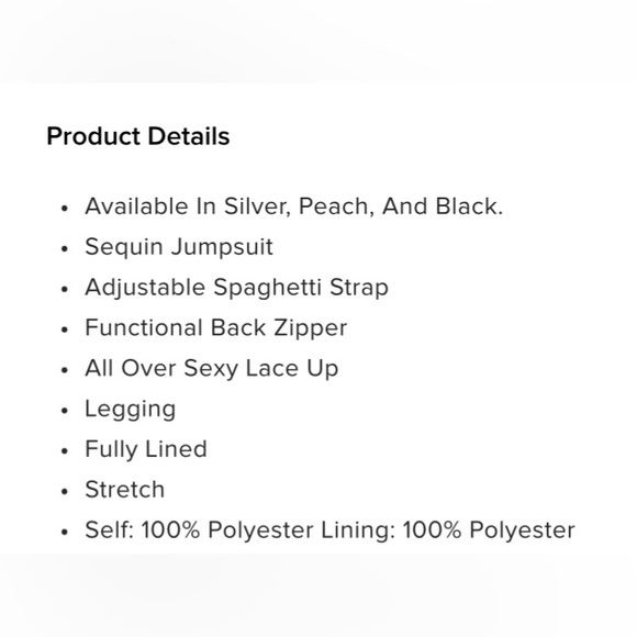 NWT sequins lace up jumpsuit 💗 - Picture 4 of 16